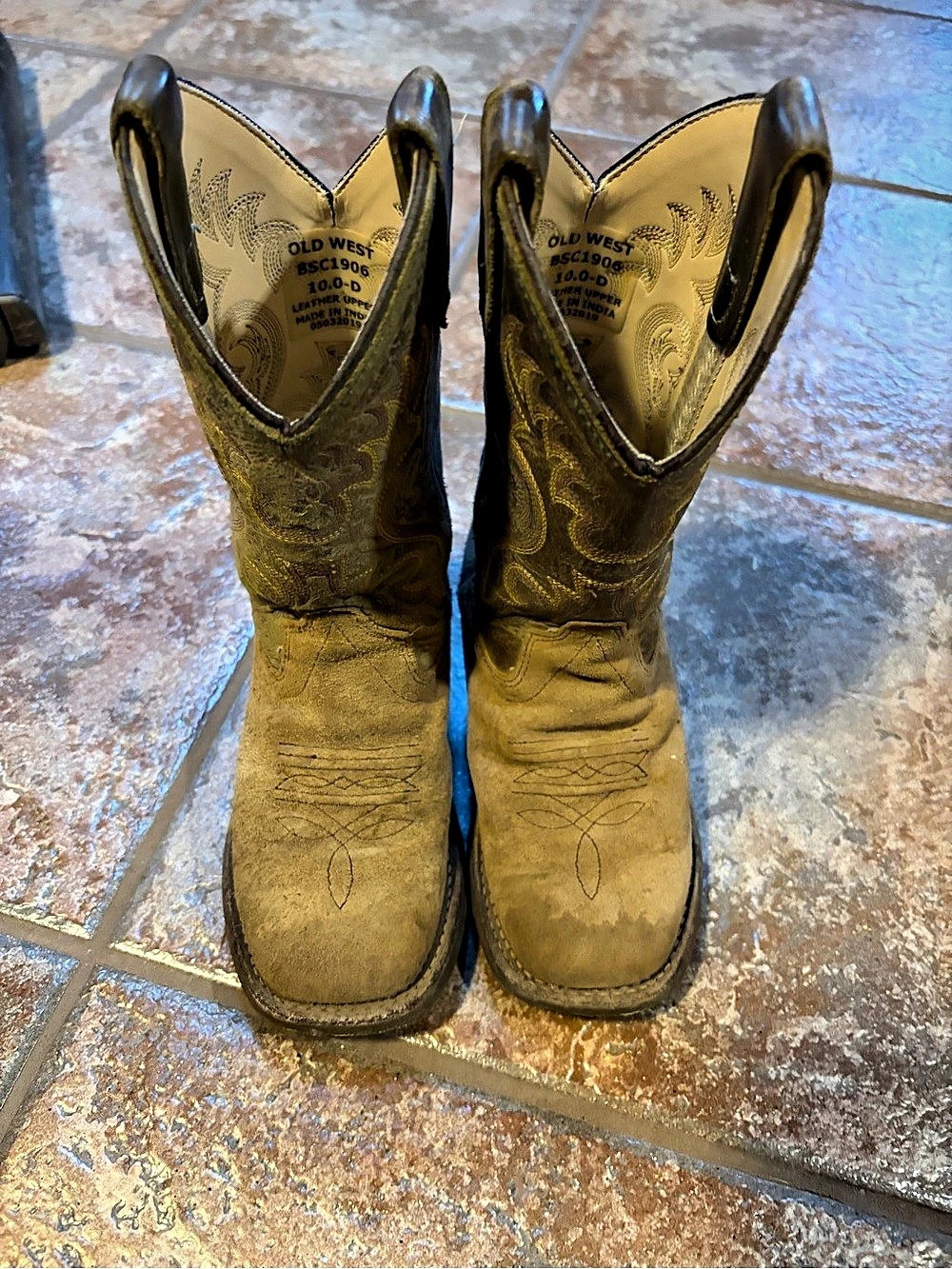Old West BSC1906 Western Embroidered Boots Brown Size 10 D